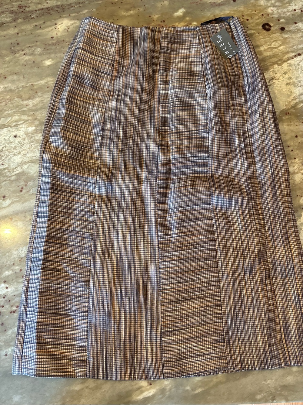 Yeohlee Brown Plaid Pencil Skirt